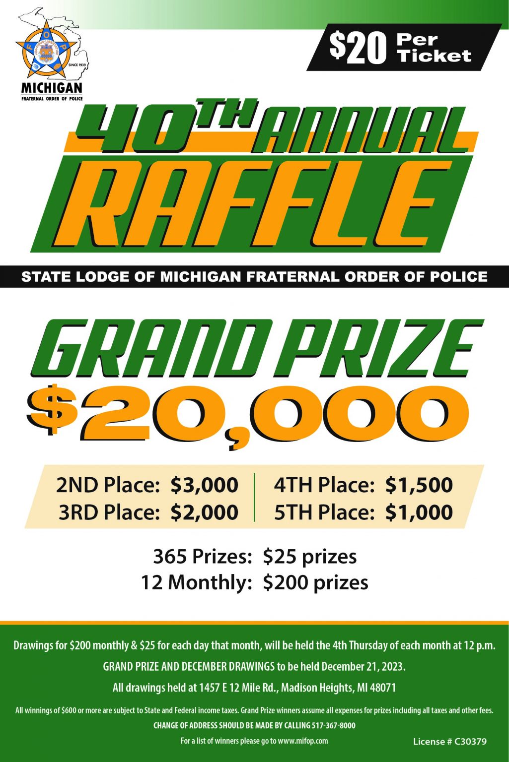 2023 Raffle - Michigan FOP